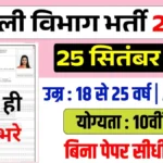 Bijli Vibhag Vacancy